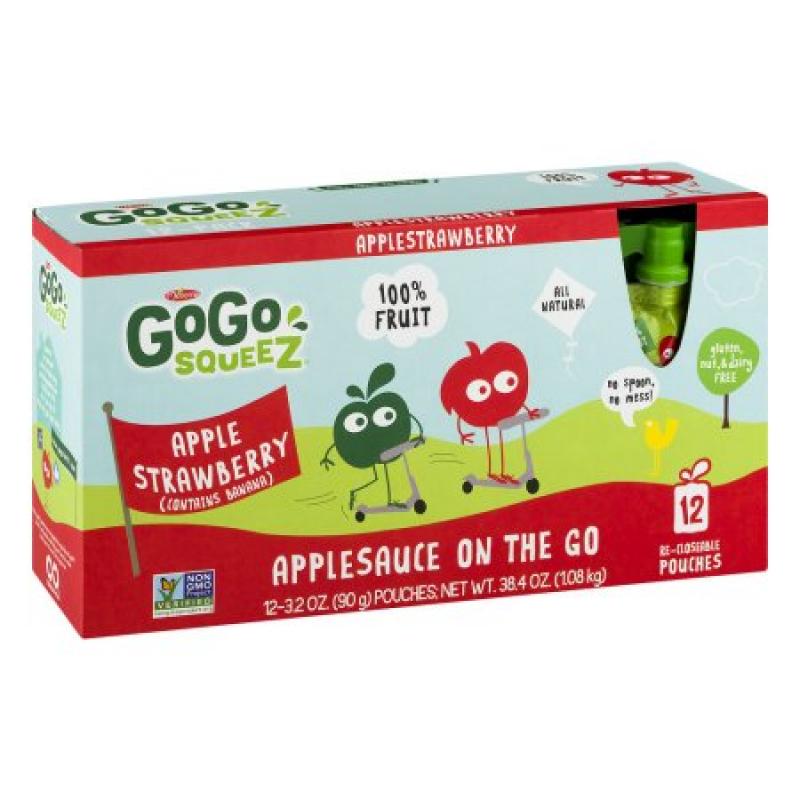 GoGo Squeez Applesauce On The Go Pouches Apple Strawberry - 12 CT