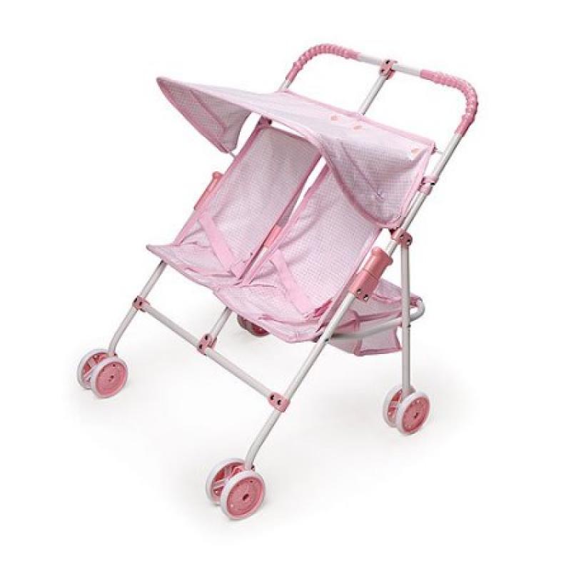 Badger Basket Double Doll Umbrella Stroller, Pink - Fits Most 18" Dolls & My Life As