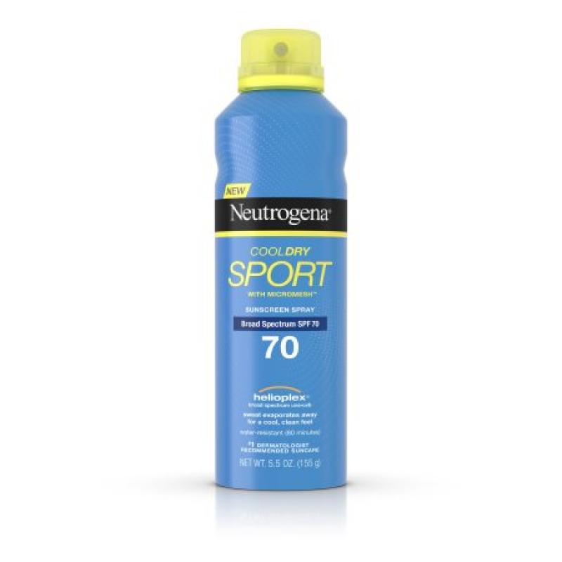 Neutrogena Cooldry Sport Sunscreen Spray Broad Spectrum SPF 70, 5.5 Oz
