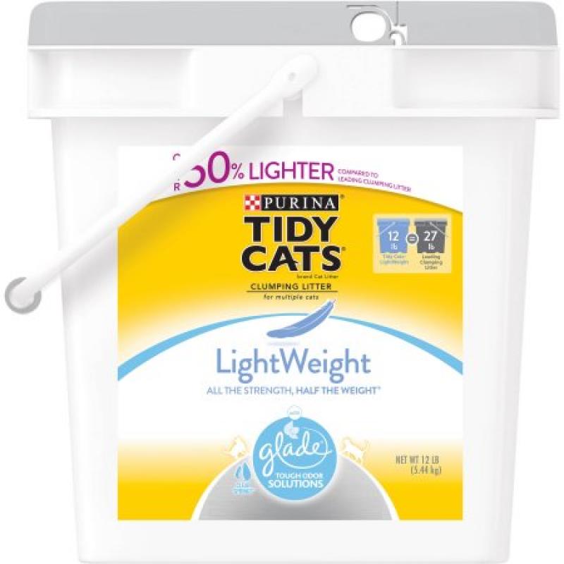 Purina Tidy Cats LightWeight Clumping Cat Litter, with Glade Tough Odor Solutions, 12 lb. Pail