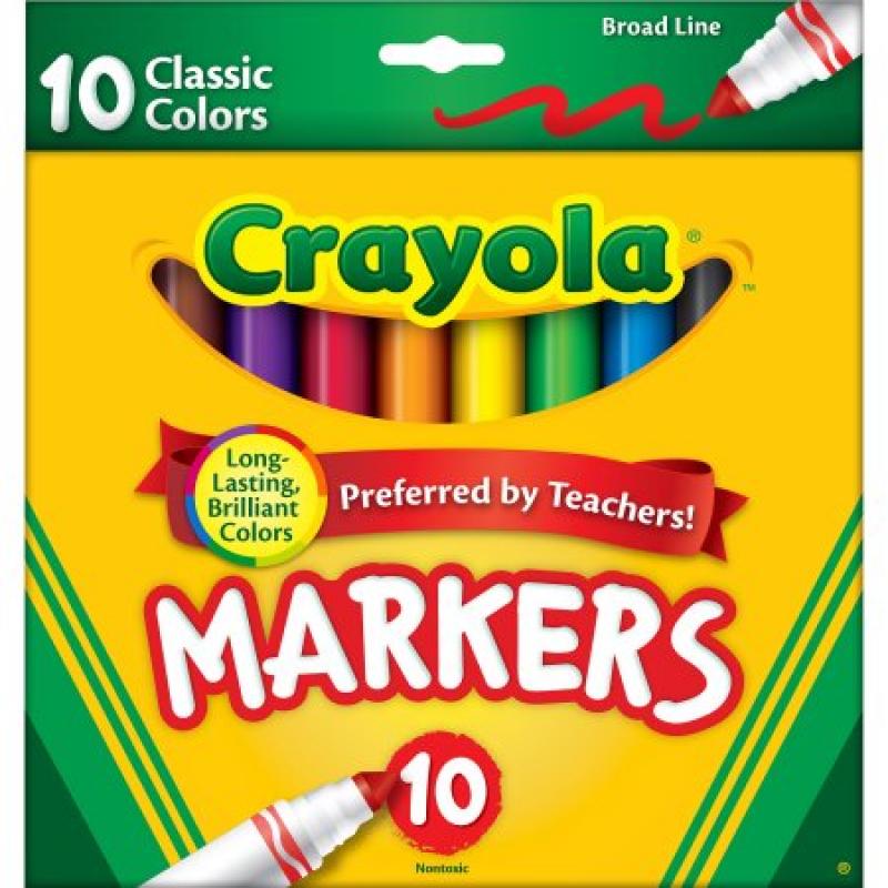 Crayola Classic Broad Line Markers, 10-Count