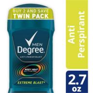 Degree Men Dry Protection Extreme Blast Antiperspirant Deodorant, 2.7 oz, 2 Pack