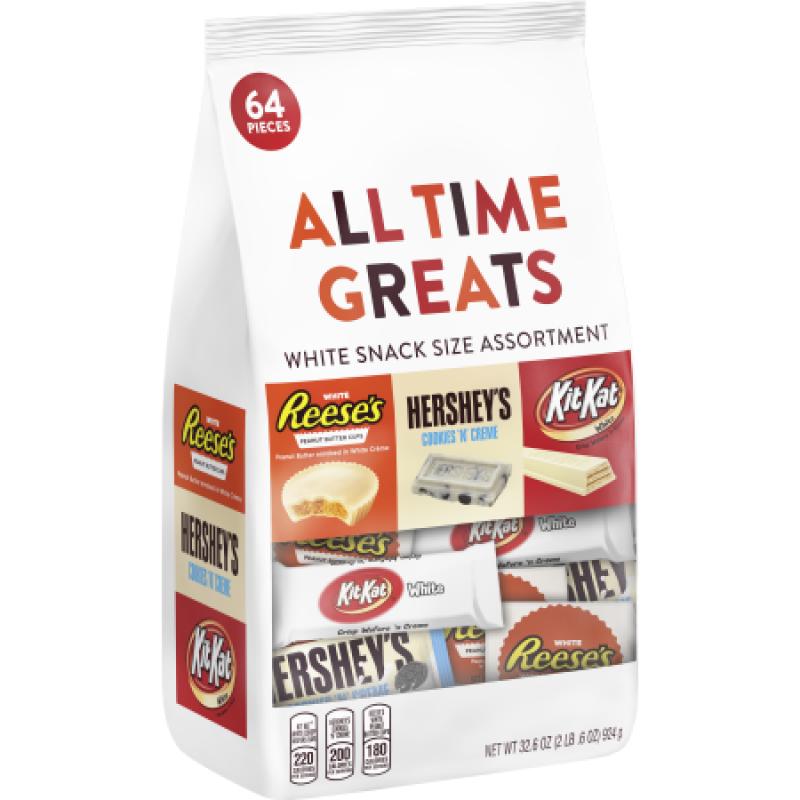 Hershey All Time Greats White Snack Size Assortment, 32.5 oz