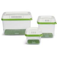 Rubbermaid FreshWorks Produce Saver 3-Piece Set With Lids, Green