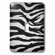 3dRose Wild Africa Two Tone Leather Look African Zebra Pattern Safari Animal Print, Single Toggle Switch