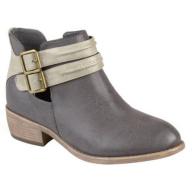 Brinley Co. Womens Faux Leather Side Slit Buckle Booties