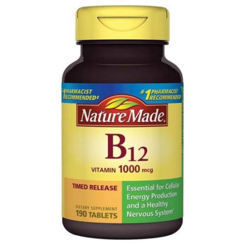 Nature Made Vitamin B-12 Dietary Supplement Timed Release Tablets, 1000mcg, 190 count