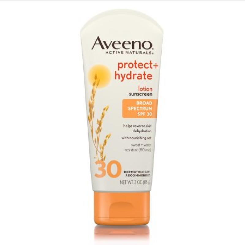 Aveeno Protect + Hydrate Lotion Sunscreen With Broad Spectrum SPF 30, 3 Oz