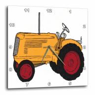 3dRose Large Orange Tractor, Wall Clock, 13 by 13-inch