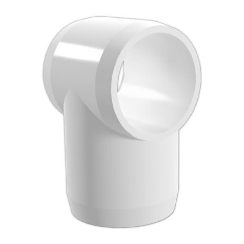 FORMUFIT F001STE-WH-4 Slip Tee PVC Fitting, Furniture Grade, 1" Size, White, 4-Pack