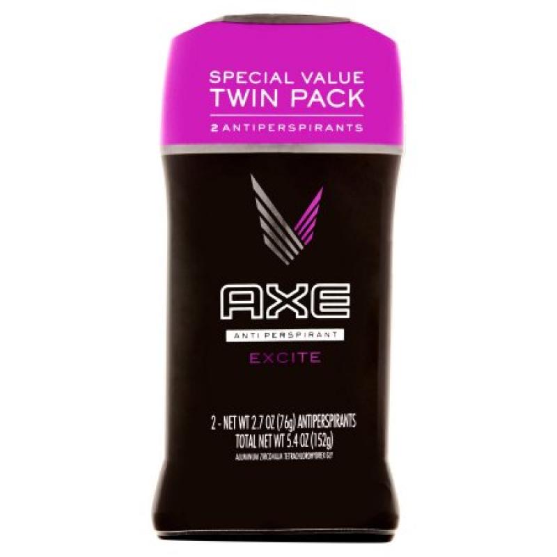 AXE Excite Antiperspirant Deodorant Stick for Men, 2.7 oz, Twin Pack