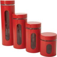 Anchor Hocking 4-Piece Palladian Canister Set with Window, Cherry