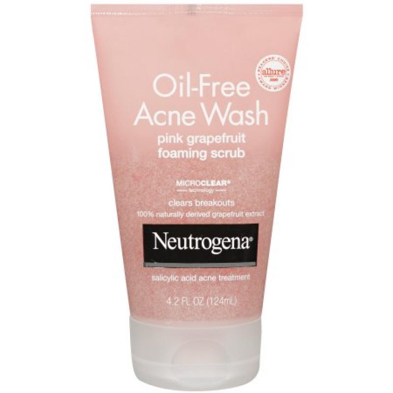 Neutrogena Oil-Free Acne Wash Pink Grapefruit Foaming Scrub, 4.2 Fl. Oz