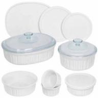 Corningware French White 12-Piece Round and Oval Bakeware Set
