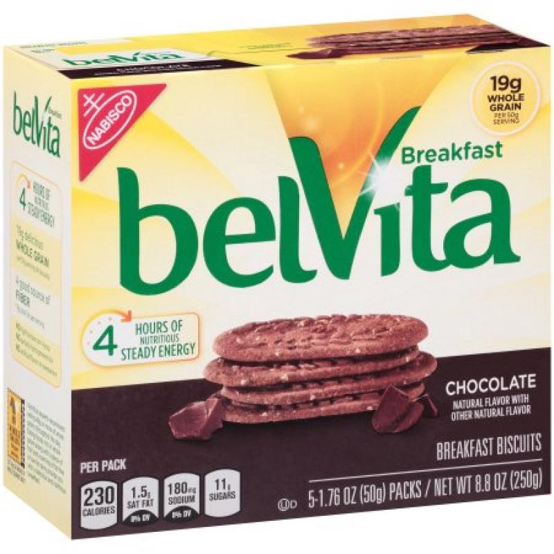 belVita Breakfast Biscuits Chocolate, 1.76 oz, 5 Count