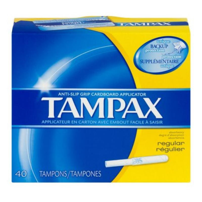 Tampax Anti-Slip Grip Tampons Regular - 40 CT