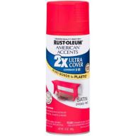 Rust-Oleum American Accents Ultra Cover 2x Paint, Satin Poppy Red
