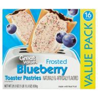 Great Value Frosted Blueberry Toaster Pastries, 16 count