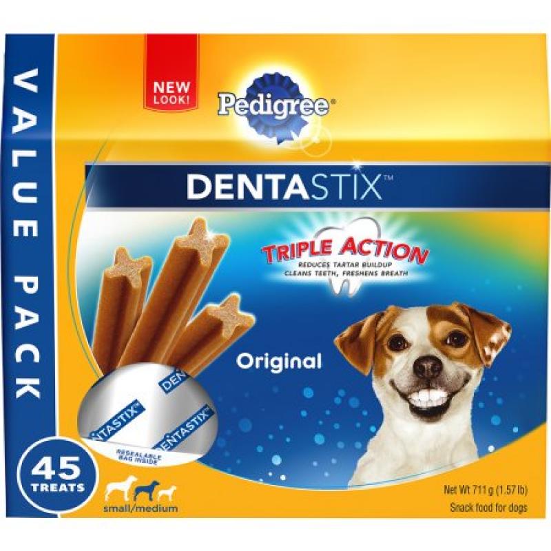 PEDIGREE DENTASTIX Original Small/Medium Treats for Dogs 1.57 Pounds 45 Count