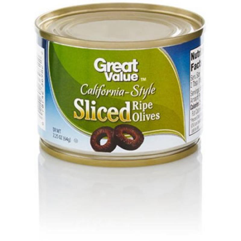 Great Value: Sliced California Ripe Olives, 2.25 Oz