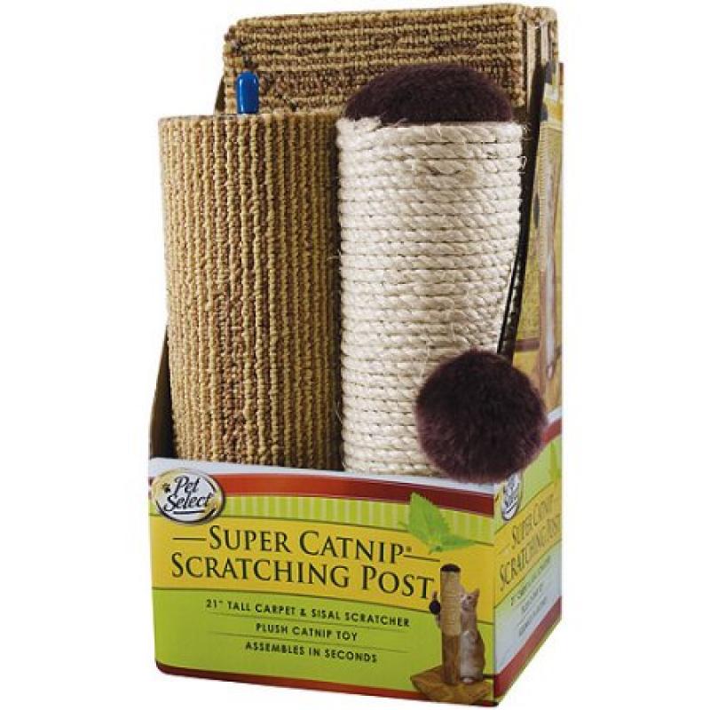 Pet Select Super Catnip Sisal & Carpet Cat Scratcher Pet Furniture, 21"