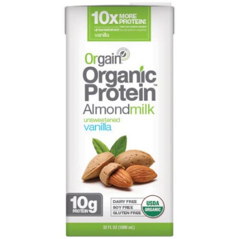 Orgain Organic Protein Unsweetened Vanilla Almondmilk, 32 fl oz