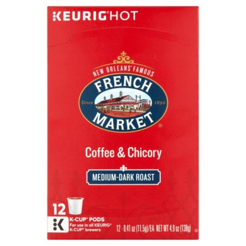 French Market Coffee & Chicory Medium-Dark Roast Coffee K-Cup Pods, 0.41 oz, 12 count