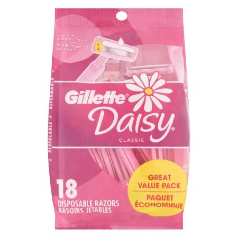 Gillette Daisy Classic Disposable Razor, 18 count