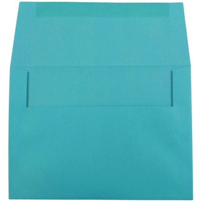 JAM Paper A7 Invitation Envelope, 5 1/4 x 7 1/4, Brite Hue Sea Blue Recycled, 250/pack