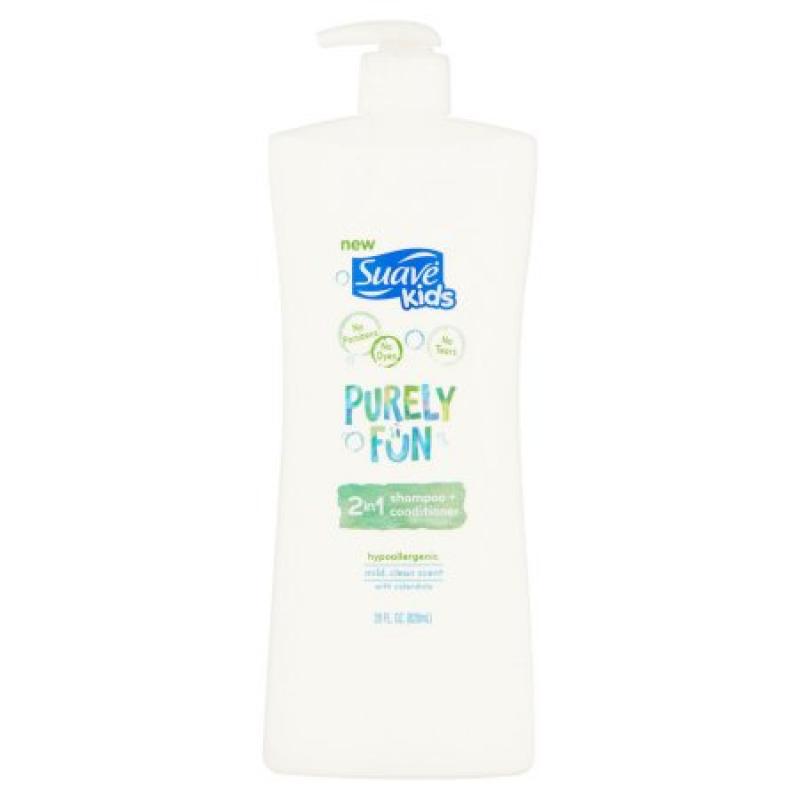 Suave Kids Purely Fun 2 in 1 Shampoo and Conditioner, 28 oz