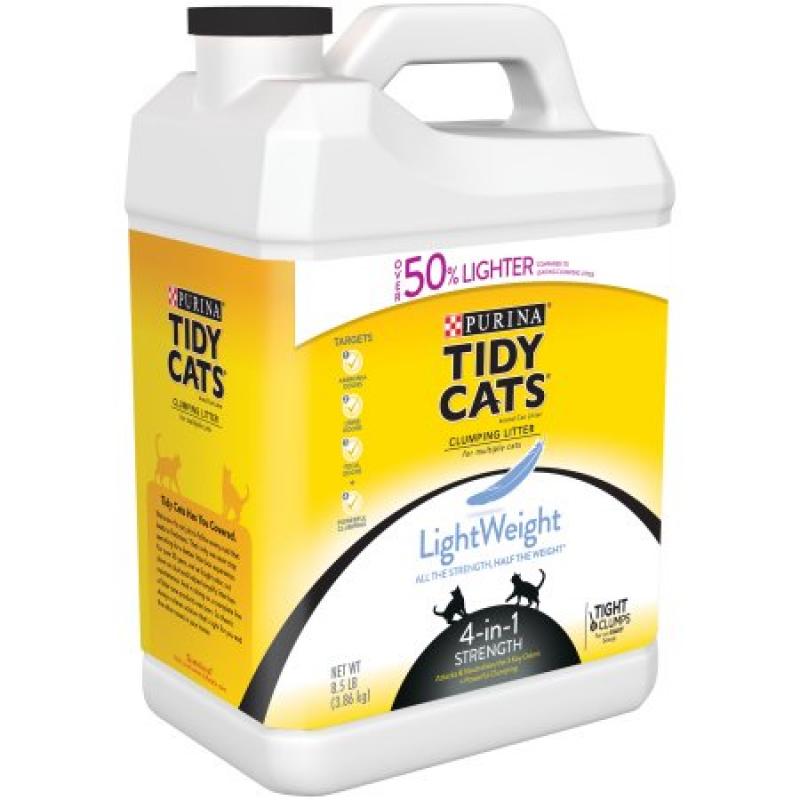 Purina Tidy Cats Clumping Litter LightWeight 4-in-1 Strength for Multiple Cats 8.5 lb. Plastic Jug
