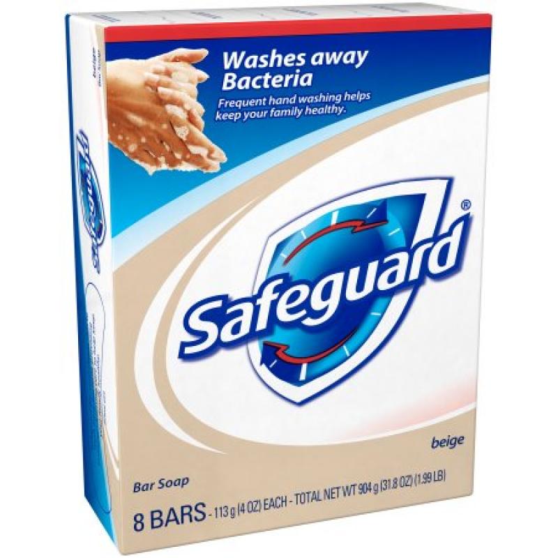 Safeguard Bar Soap Antibacterial Beige 8 Bars