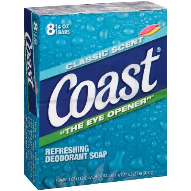 Coast Refreshing Deodorant Soap Classic Scent - 8 CT