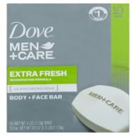 Dove Men+Care Extra Fresh Body and Face Bar, 4 oz, 10 Bar