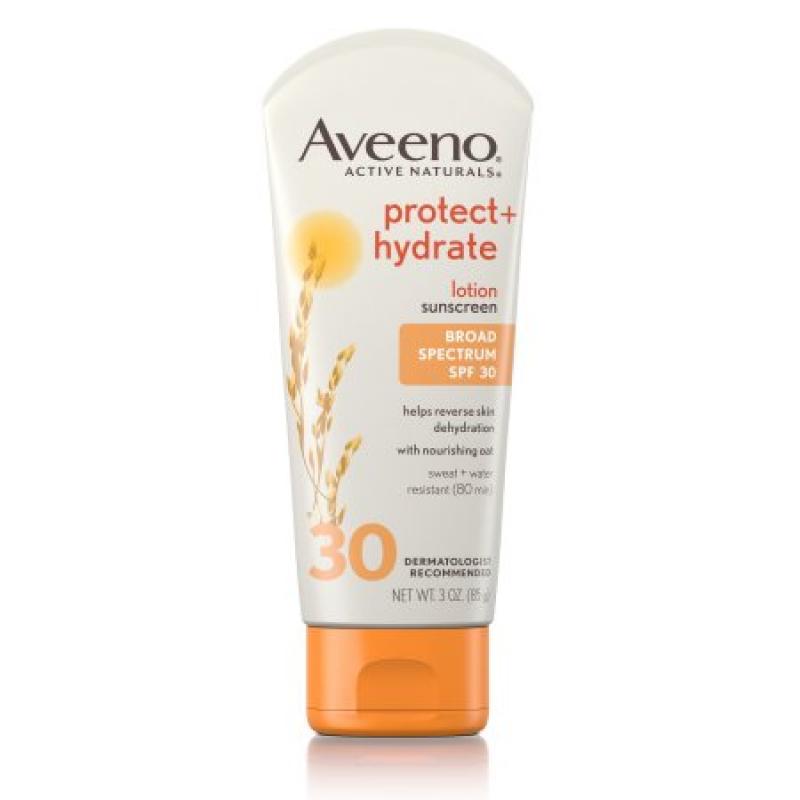 Aveeno Protect + Hydrate Lotion Sunscreen With Broad Spectrum Protection Spf 30, 3 Oz