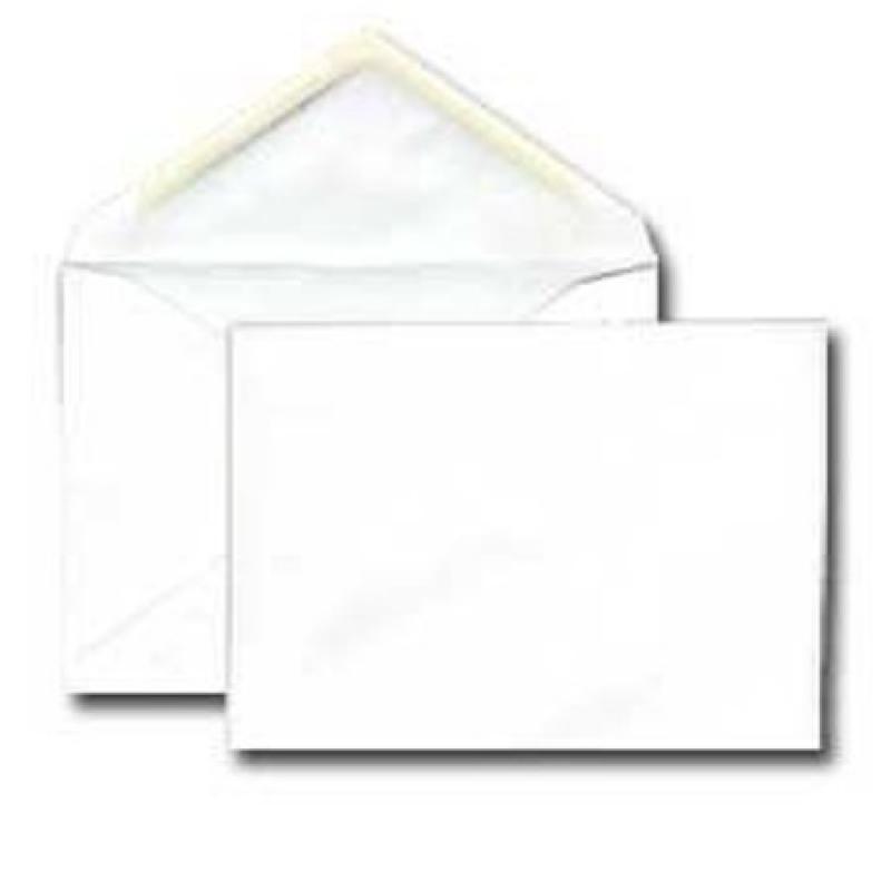 No. 4 Baronial Bright White Invitation Envelopes (3 5/8 x 5 1/8) 4 Bar 24lb 100/Pack