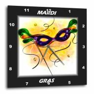 3dRose Mardi Gras Feather Mask, Wall Clock, 15 by 15-inch
