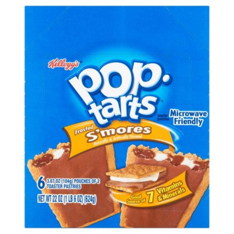 Kellogg&#039;s Pop Tarts Frosted S&#039;mores Toaster Pastries 6 x 3.67oz (22oz)