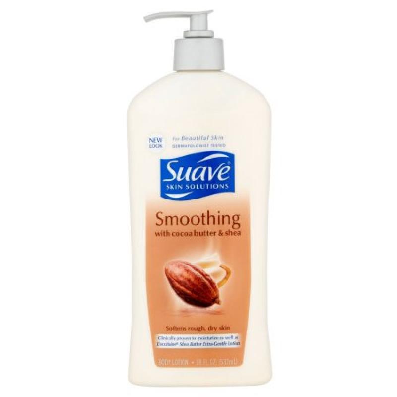 Suave Smoothing with Cocoa Butter & Shea Body Lotion, 18 fl oz