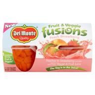 Del Monte Fruit & Veggie Fusions Peach Strawberry Fruit Cocktail, 4 oz, 4 count