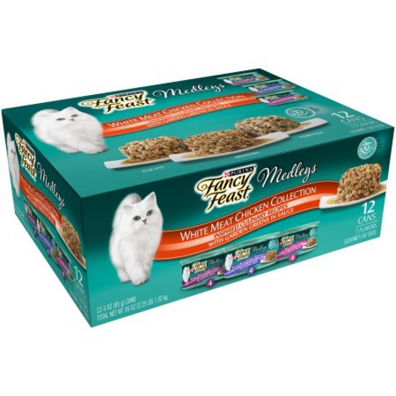 Purina Fancy Feast Medleys White Meat Chicken Recipe Collection Cat Food 12-3 oz. Cans