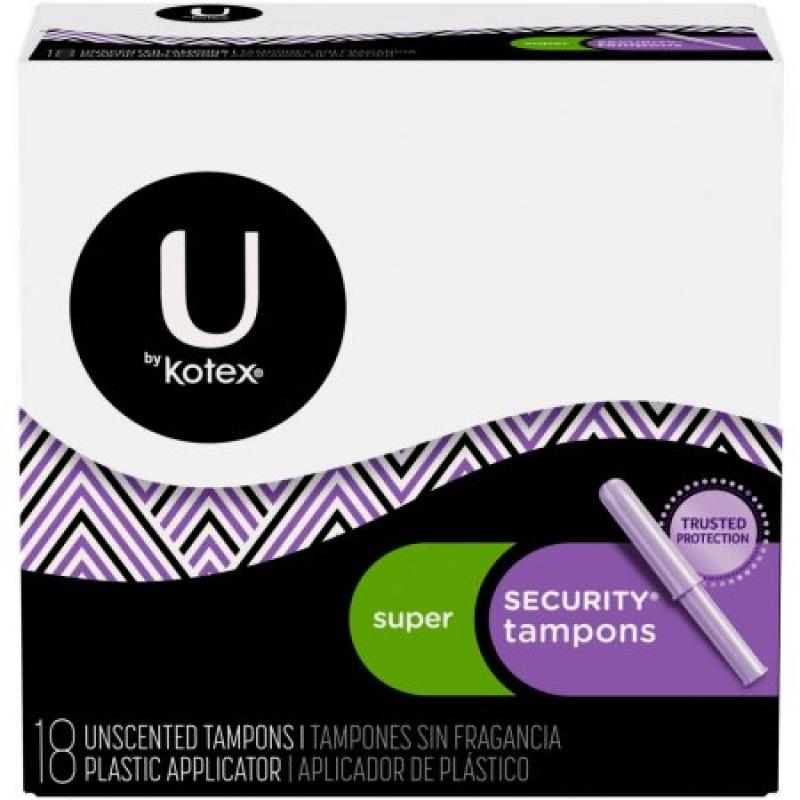 U by Kotex Security, Super Tampons, 18 Count