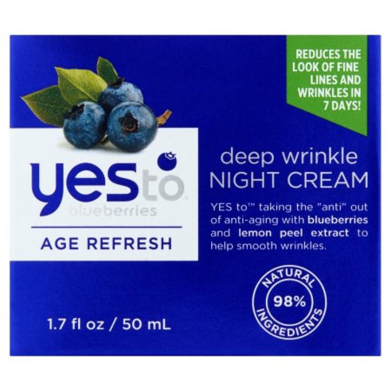 Yes To Blueberries Age Refresh Deep Wrinkle Night Cream, 1.7 fl oz
