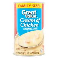 Great Value Family Size Cream Of Chicken Condensed Soup, 26 oz