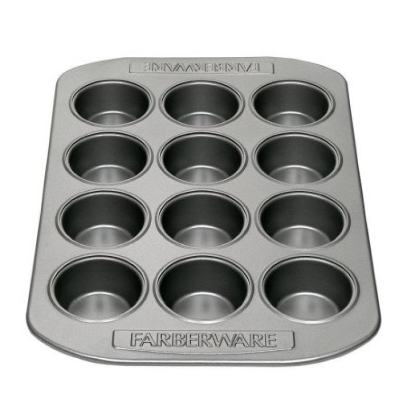 Farberware Nonstick Bakeware 12-Cup Mini Muffin and Cupcake Pan, Gray