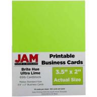 JAM Paper 3.5" x 2" Printable Business Cards, Lime Green, 100-Pack