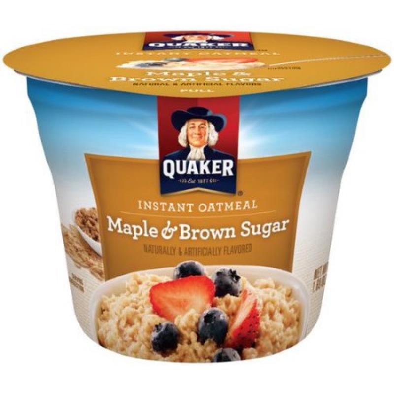 Quaker® Maple & Brown Sugar Instant Oatmeal 1.69 oz. Cup (12 Pack)