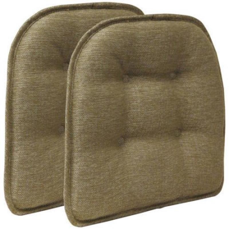 Gripper Non-Slip 15" x 16" Omega Tufted Chair Cushions, Set of 2
