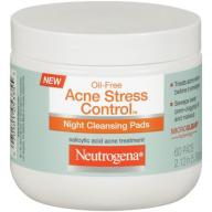 Neutrogena Oil-Free Acne Stress Control Night Cleansing Pads, 60 Count