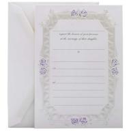 JAM Paper Fill,In Wedding Invitation Set, Blue Rose with Metallic Border, 25/pack